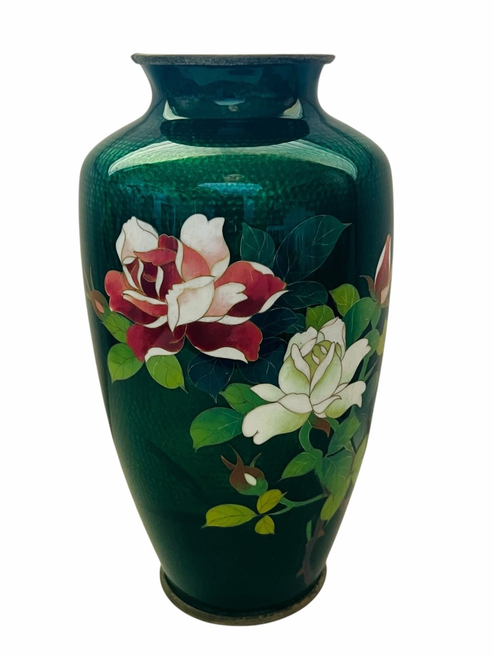 Vintage Japanese Cloisonne Craftsman Floral Design Vase